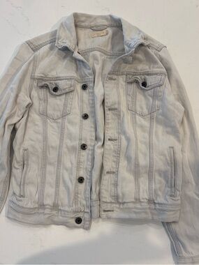 AllSaints Medium Light Gray Jacket with Branded Label